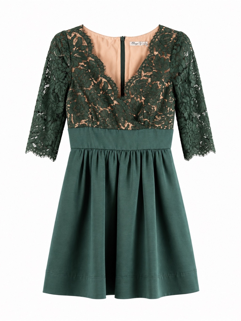 Eliza J. Green Lace Fit & Flare Dress